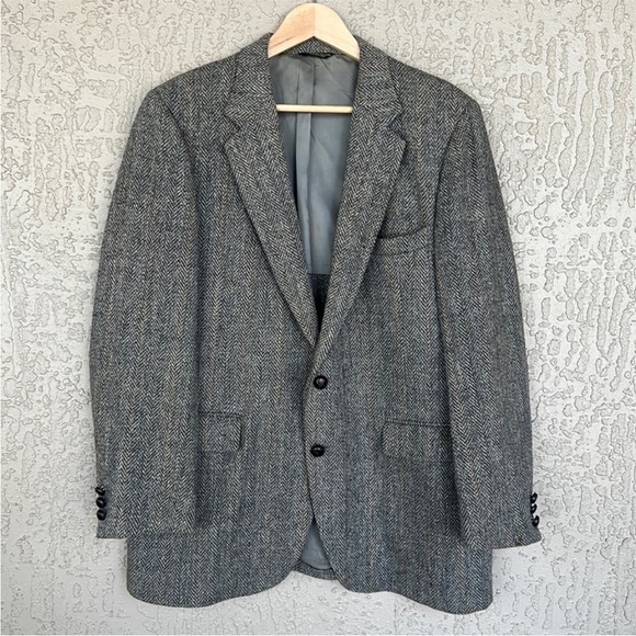 Harris Tweed‎ Vintage Stafford Wool Herringbone Sports Coat Blazer Jacket - Picture 2 of 12